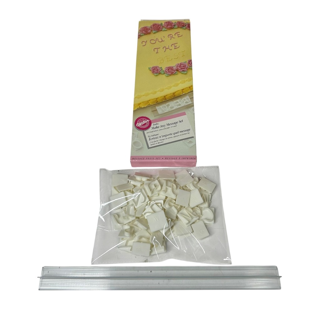 Wilton Italic Make Any Message Set 63 Piece Cake Lettering Press 2104-2277
